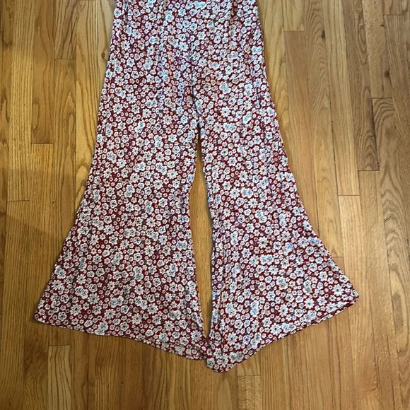 Auguste sz 4 Mila Palms jumpsuit in red floral keyhole front thin straps VGUC - Picture 5 of 12
